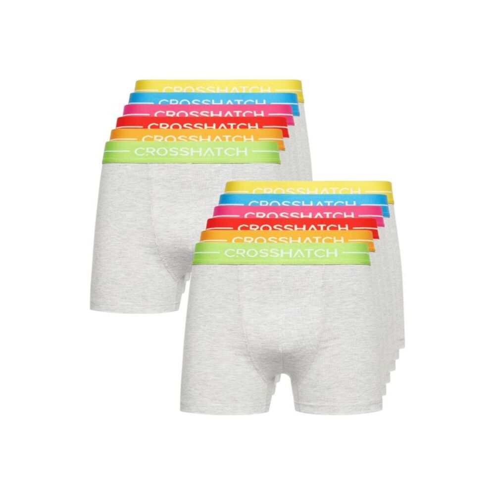 Crosshatch Mens Astral Boxer Shorts (Pack of 12) / Grey Marl